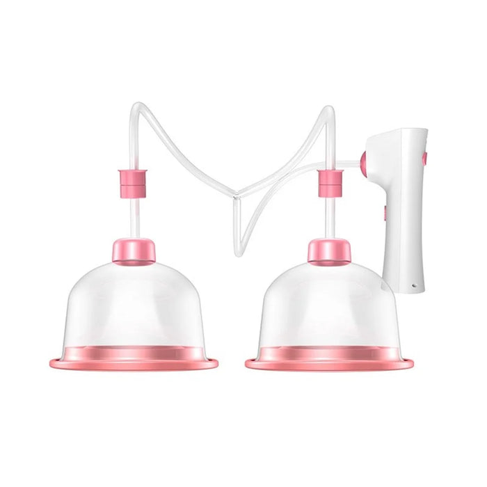 Breast Enhancement Massager Silicone Cup Electric Vibrating Device Gift  for Blood Circulation Firmness Health - Double Cup / Large - 1