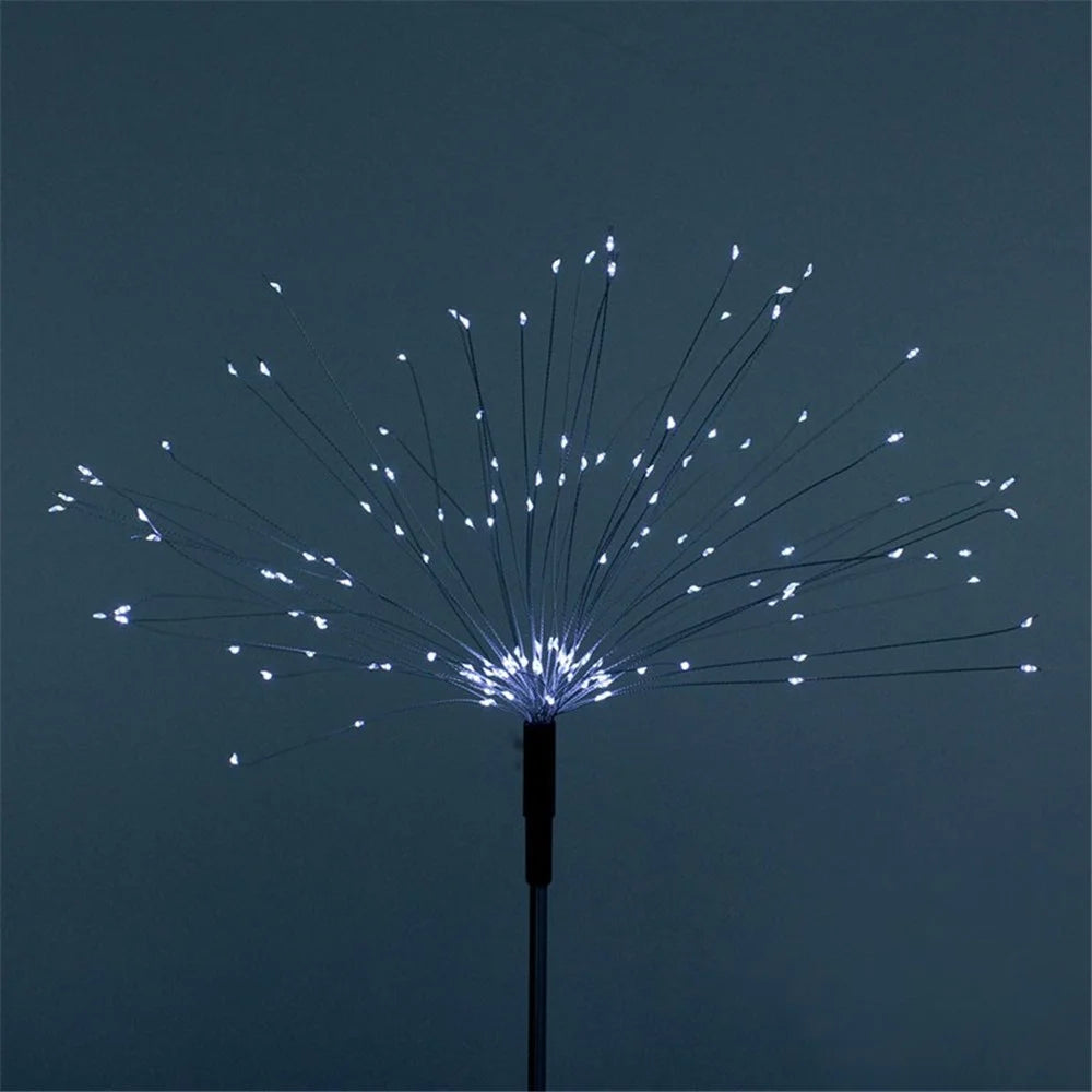 Solar LED Starry Light 2 Modes Christmas Lawn Firework Light - White/2 meters 90 lights - 1