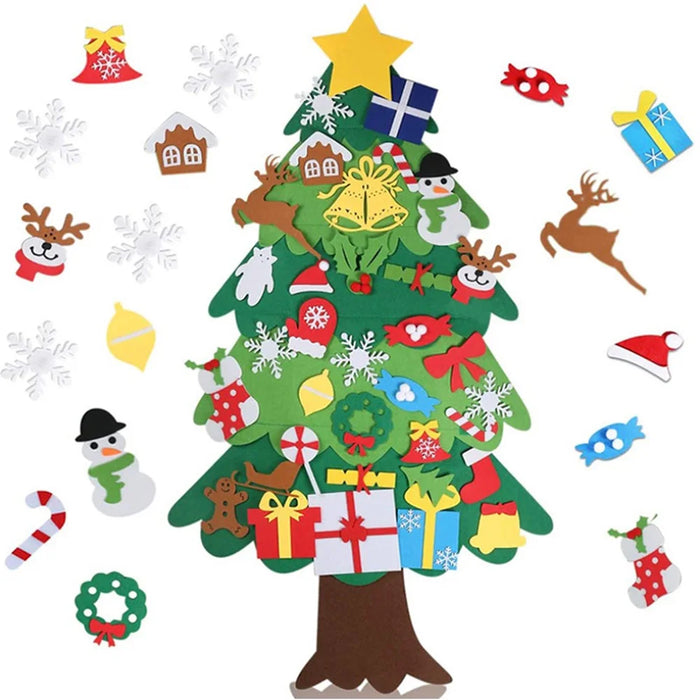 DIY Glowing Felt Christmas Tree Kids Xmas Gift Toy with 3m 30-LED String Light - 2