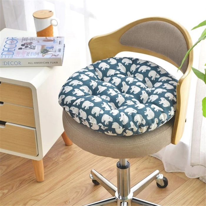40*40cm Round Chair Pad Soft Seat Pad Thicken Tatami Seat Cushion Mat for Home Office - Polar bear - 1