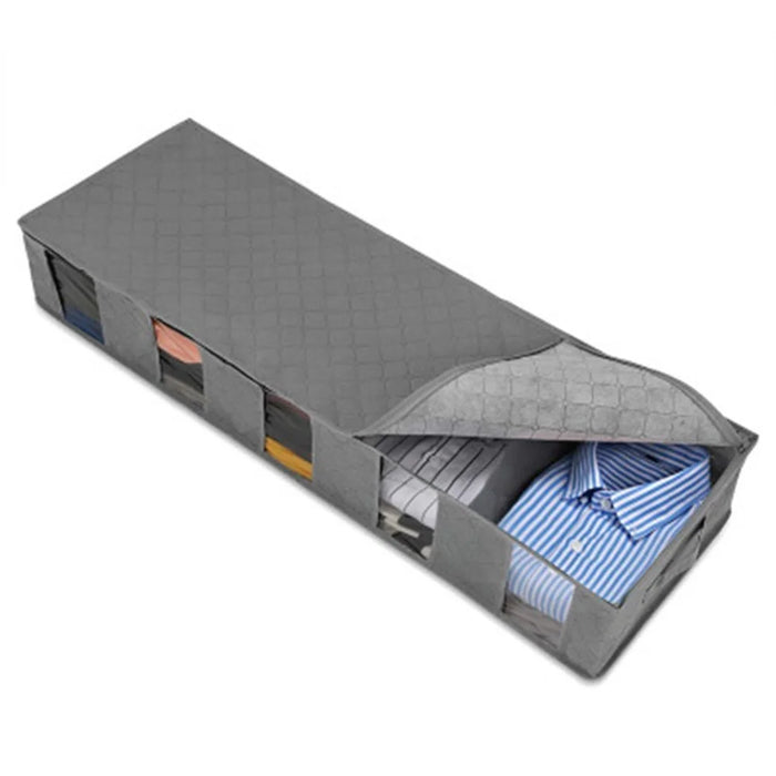 Under-bed Clothes Storage Bags Clothes Organizer with 5 Section - Grey - 1