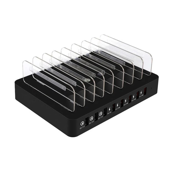 QC 3.0 8-Port USB Hub PD Charging USB Splitter Phone Charger Adapter - Black / US Plug - 1
