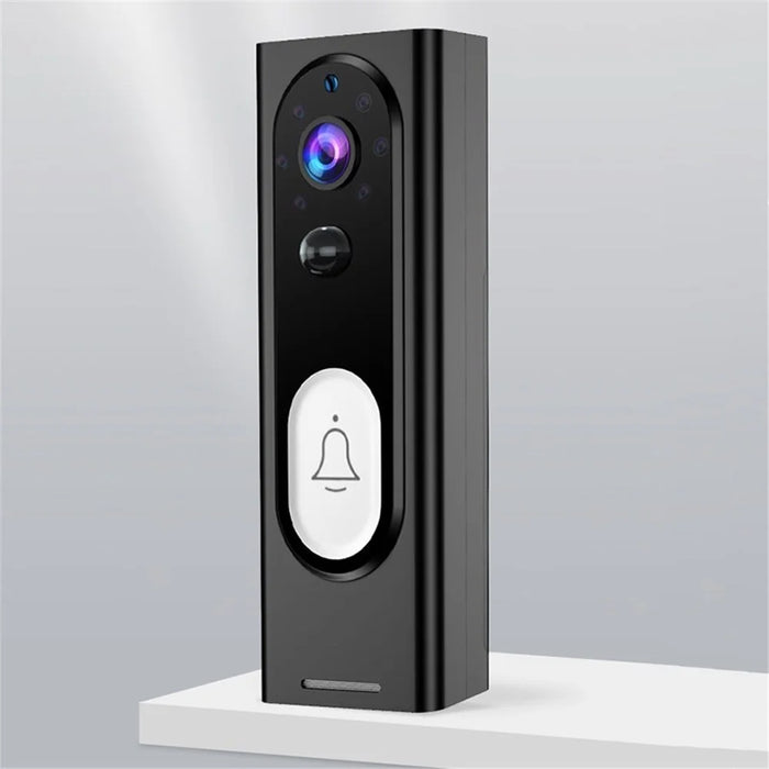 1080P Video Doorbell Camera Wireless WiFi Doorbell PIR Motion Detector Night Vision 2-Way Audio Support Cloud Storage - Black - 1