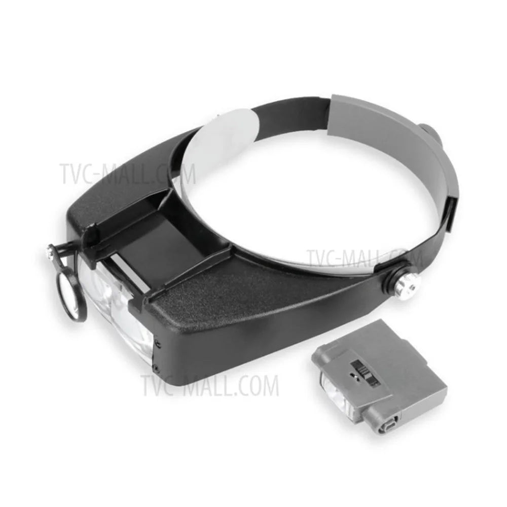 Headband Magnifier with LED Light Lamp Visor Head Mount Magnifying Glass Lens - 1