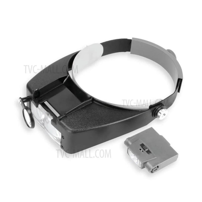 Headband Magnifier with LED Light Lamp Visor Head Mount Magnifying Glass Lens - 1