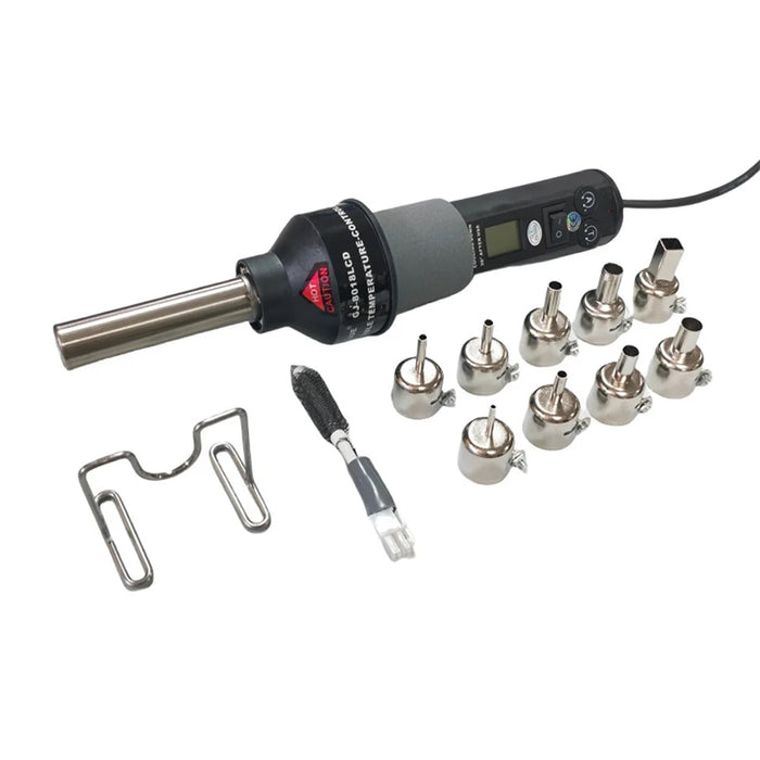 Adjustable Electronic Hot Air Gun LCD 220V 450W Degree Soldering Station with Recast 9 Nozzle - 1