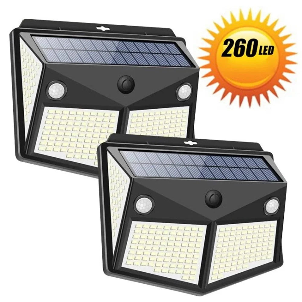 260-LED Solar Light Outdoor Garden Wall Lamp Motion Sensor Waterproof Light - 2PCS - 1