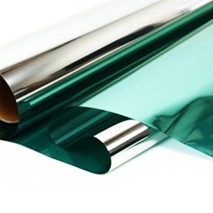 0.4x4m Window Film Privacy Mirror Tint UV Heat Control Vinyl Sticker Sunblock Glass Paper Door Cover Reflective Static Cling - Green - 1