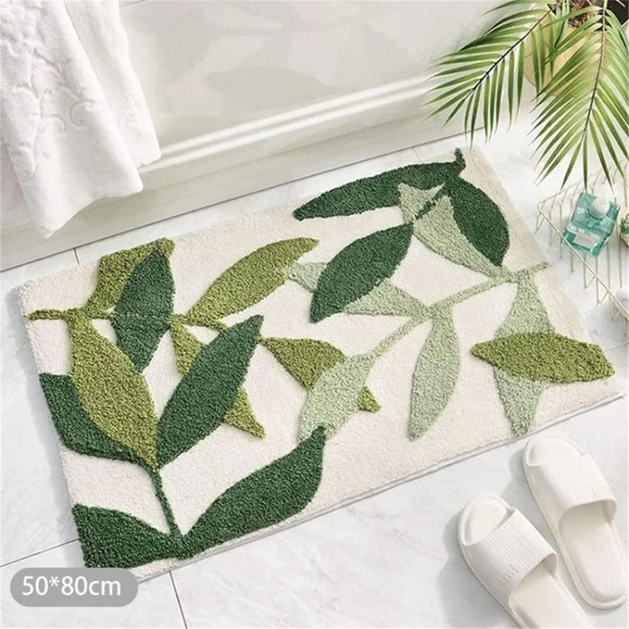 Microfiber Water Absorption Bath Rug Tower Non Slip Door Mat Bathroom Doormat - Light dance//50*80cm - 2