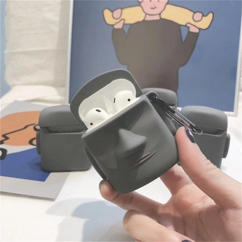 For AirPods Cover Statue Silicone Protector Bluetooth-compatible Earphones Case - for AirPods 1/2 - 1