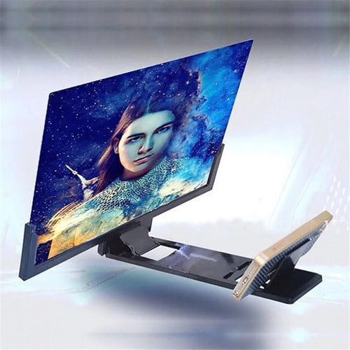 14-inch 3D Magnifier Screen Enlarger HD Movie Video Amplifier Stand for Phones - Black - 1