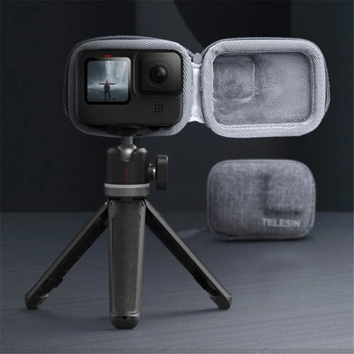 For GoPro Hero 9 / 10 / 11 Camera Bag Carry Case Travel Bag Lens Case Connecting with Selfie Stick and Tripod - 1