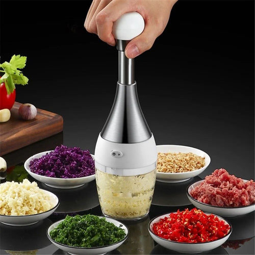 Kitchen Mincer Tool Garlic Crusher Squeezer Stainless Steel Masher - 1