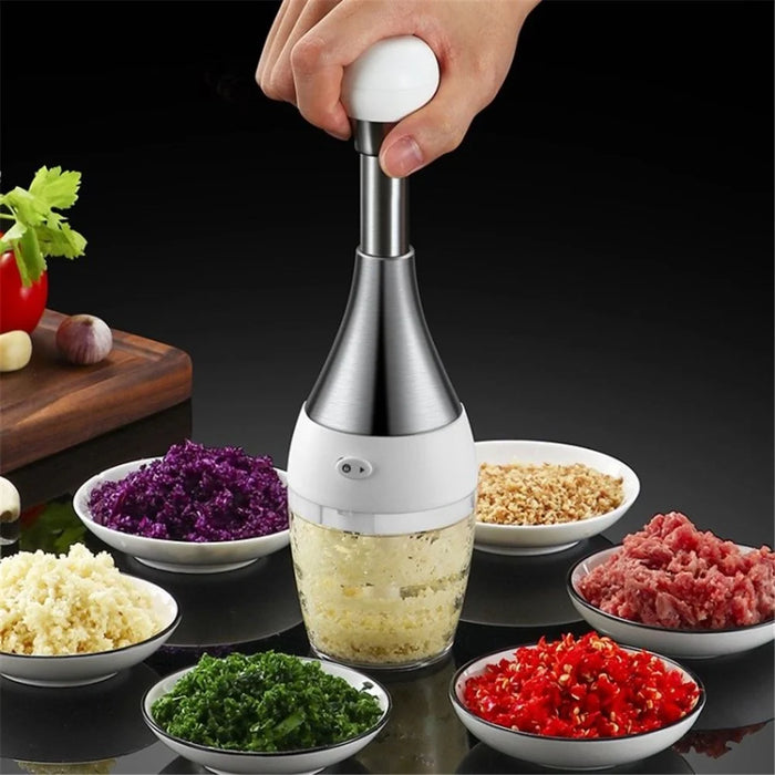 Kitchen Mincer Tool Garlic Crusher Squeezer Stainless Steel Masher - 1