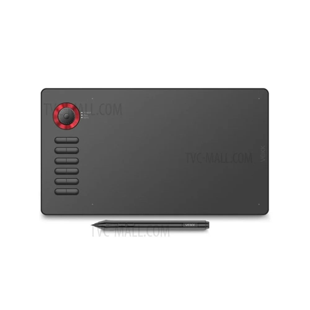 VEIKK A15 Pro Graphics Drawing Tablet 10 x 6 inch Digital Drawing Tablet with Battery-free Stylus Support Windows, Mac - Red - 1