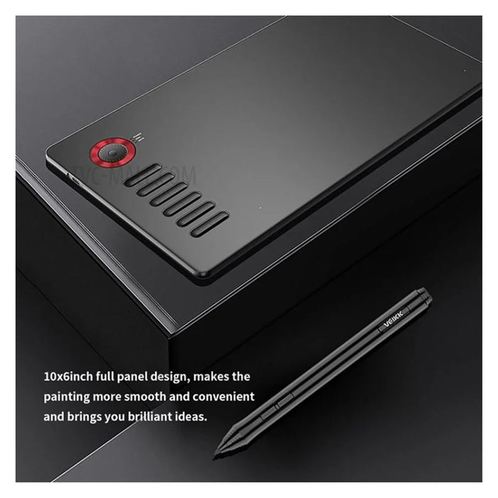 VEIKK A15 Pro Graphics Drawing Tablet 10 x 6 inch Digital Drawing Tablet with Battery-free Stylus Support Windows, Mac - Red - 5