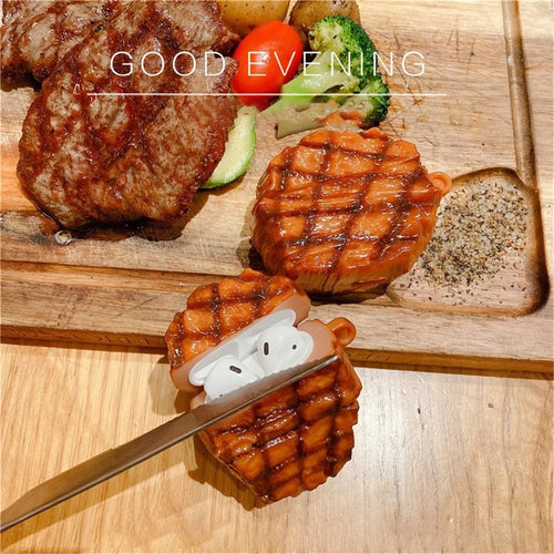For Airpods 1/2 Pro Silicone Case French Steak Wireless Earphones Protector - For Airpods 1/2 - 1
