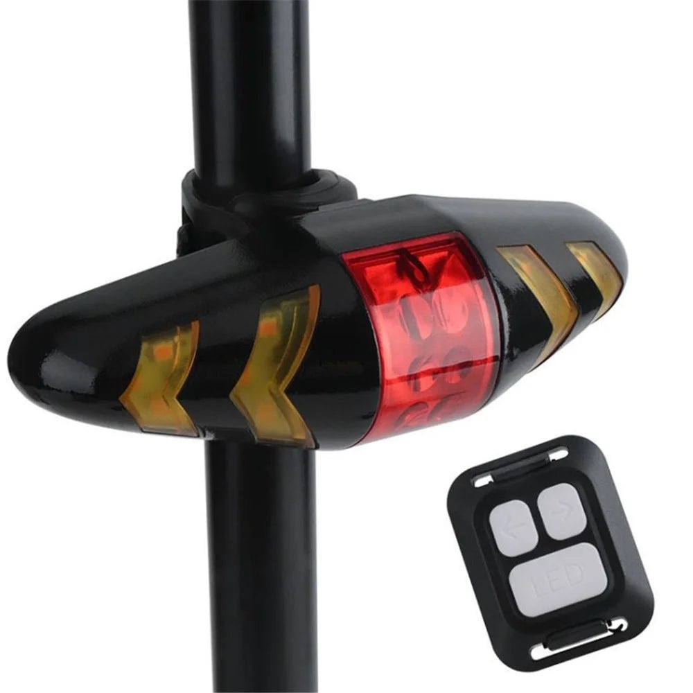 Safety Warning Bike Tail Lights USB Rechargeable LED Mini Bicycle Rear Turn Signal Lights with Remote Control - 1