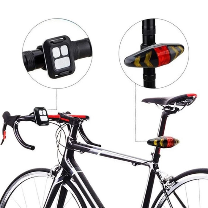Safety Warning Bike Tail Lights USB Rechargeable LED Mini Bicycle Rear Turn Signal Lights with Remote Control - 3