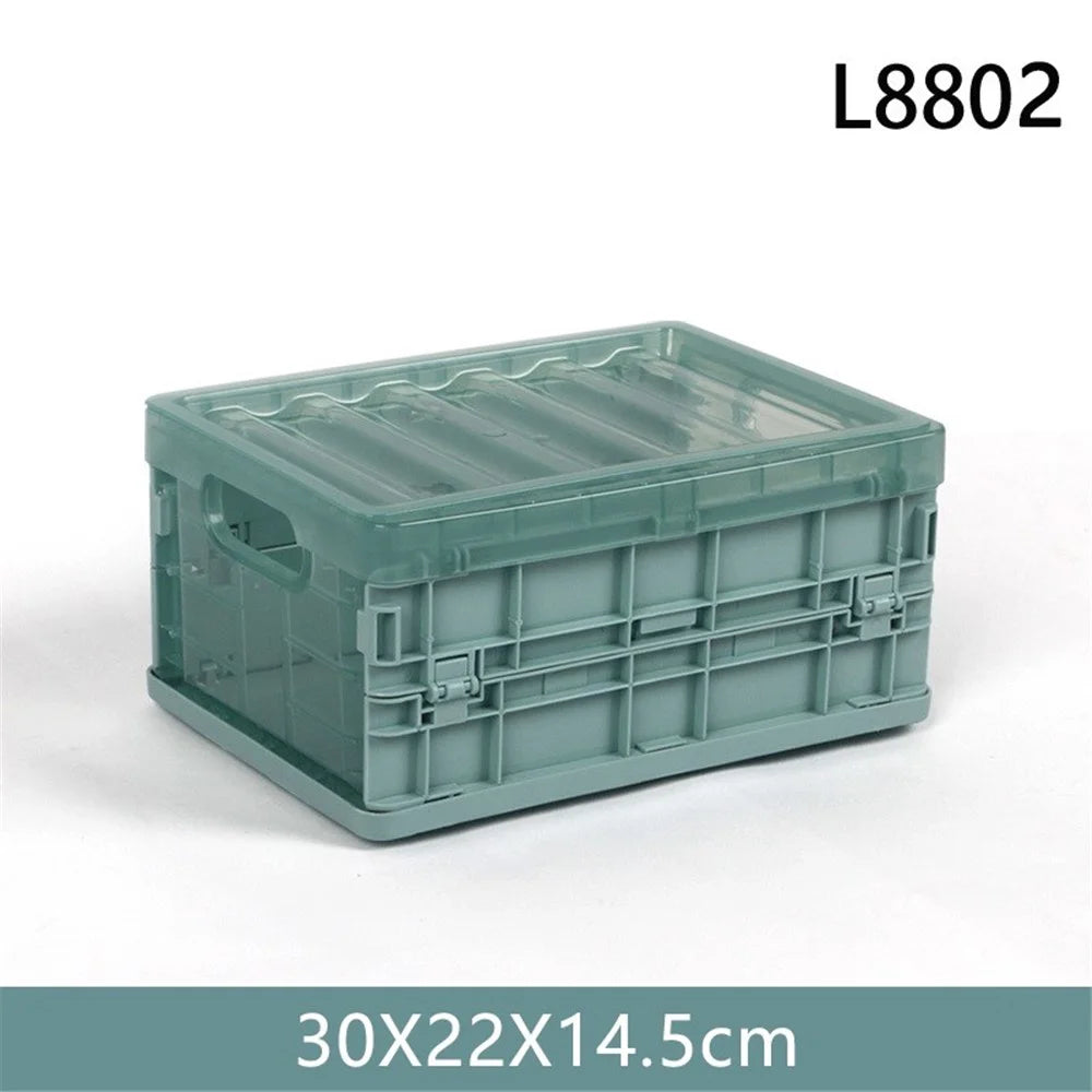 Foldable Storage Case Waterproof Organizer Box for Blanket Clothes Books Car Home Use - Dark Blue//M - 1