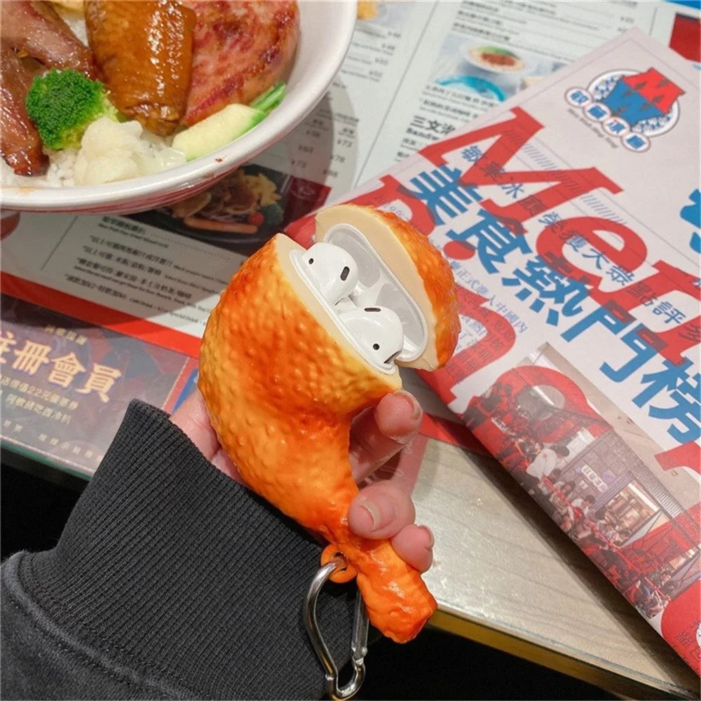 For Apple Airpods 1/2 Pro Case Silicone Protector Chicken Leg Bluetooth-compatible Earphone Cover - For Airpods 1/2 - 1