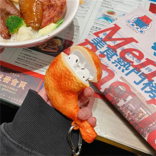 For Apple Airpods 1/2 Pro Case Silicone Protector Chicken Leg Bluetooth-compatible Earphone Cover - For Airpods 1/2 - 1