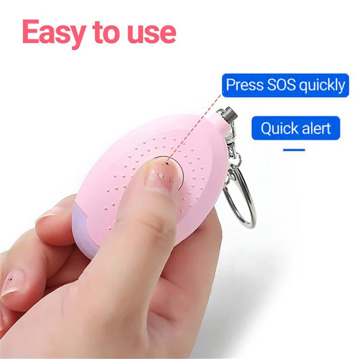 Safe Sound Personal Alarm Keychain 130db Self Defense Alarm Emergency Flashlight - White - 5