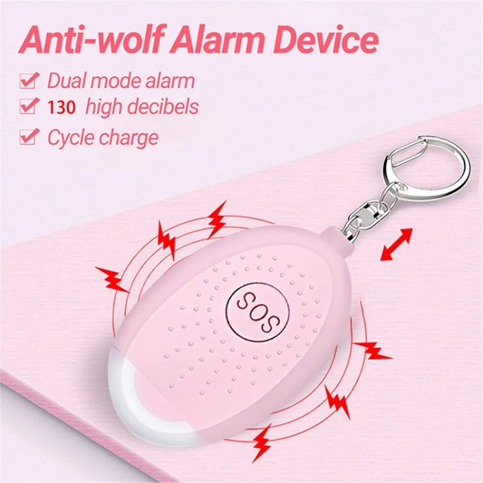 Safe Sound Personal Alarm Keychain 130db Self Defense Alarm Emergency Flashlight - White - 7