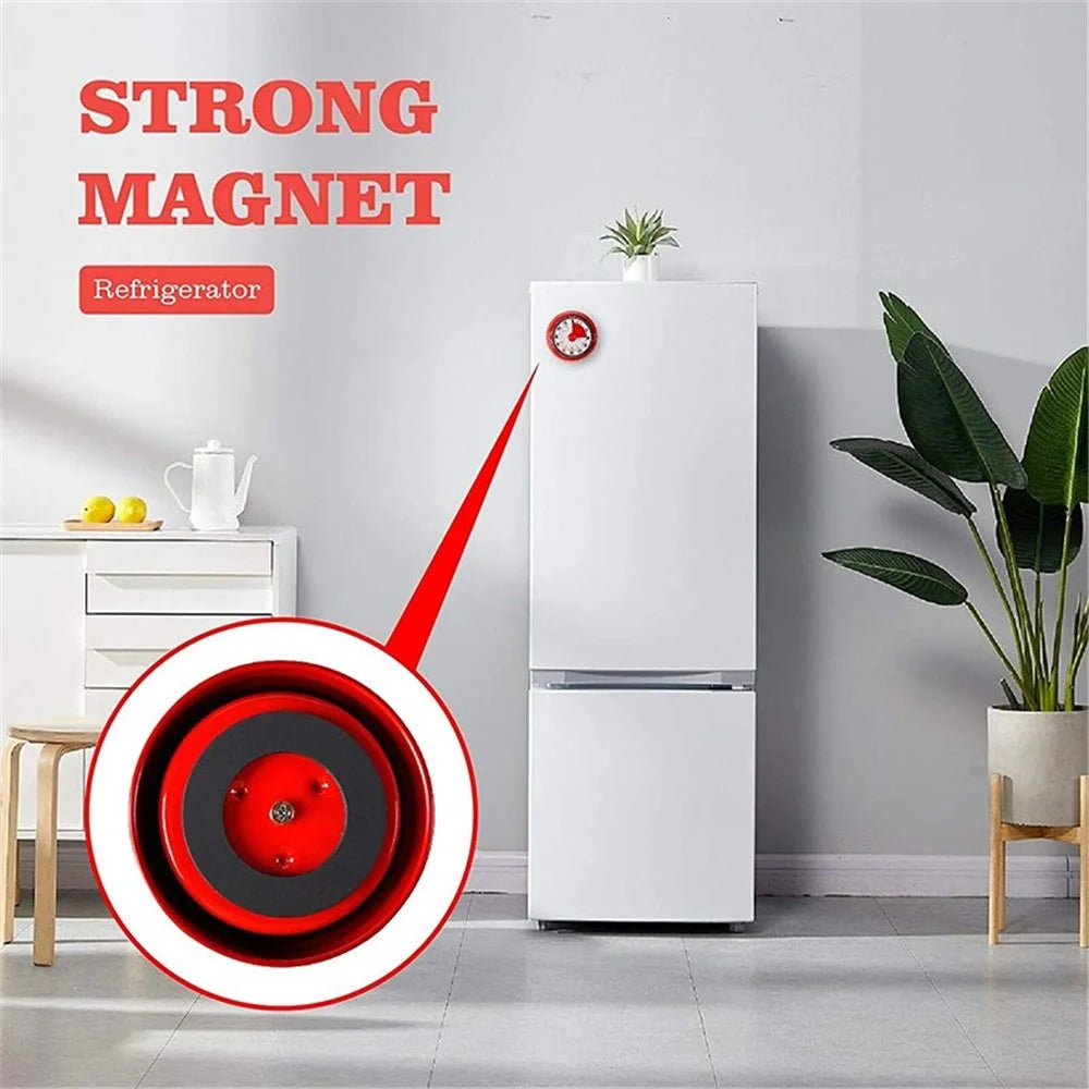 Magnetic Kitchen Timer 60 Minutes Visual Countdown Timer with Loud Alarm for Baking Cooking - Red - 4