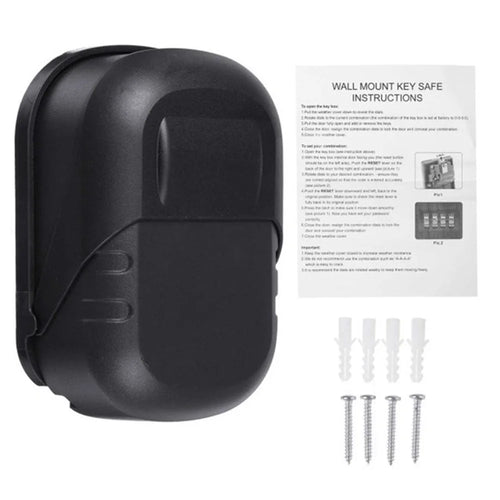 4-Digit Combination Password safe Key Box Lock Padlock Case - Black - 1