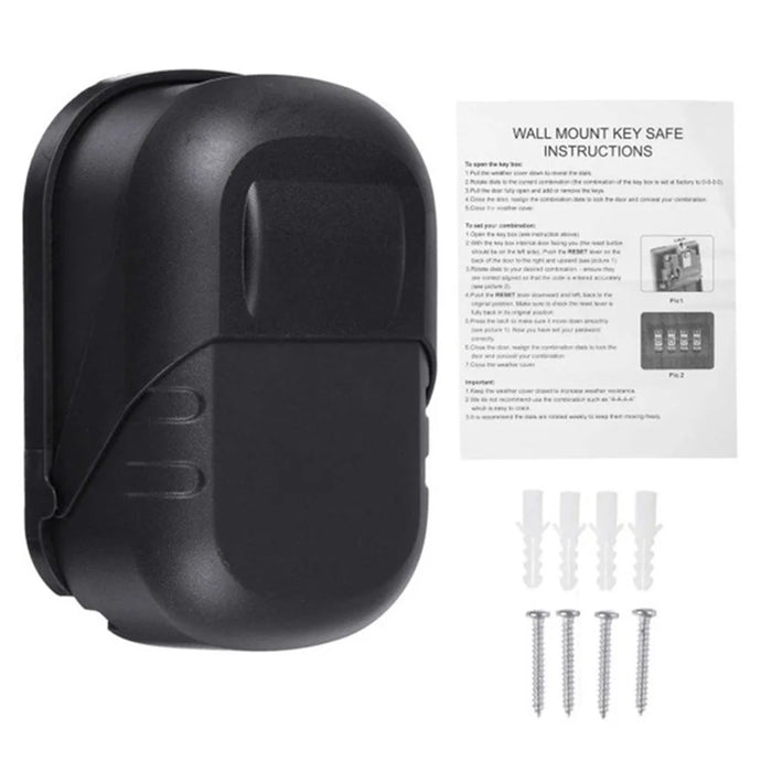 4-Digit Combination Password safe Key Box Lock Padlock Case - Black - 1