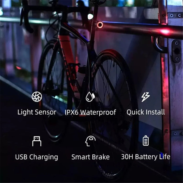 ROCKBROS Q3 Sensing Auto On/Off Bicycle Light Bike Taillight Waterproof USB LED Bike Cycling Light for Night Riding - Black - 3