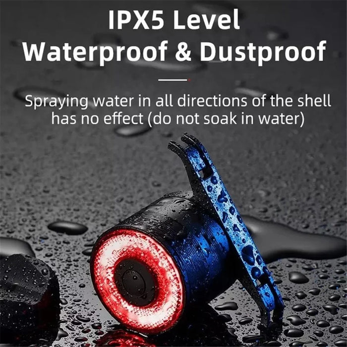ROCKBROS Q3 Sensing Auto On/Off Bicycle Light Bike Taillight Waterproof USB LED Bike Cycling Light for Night Riding - Black - 7