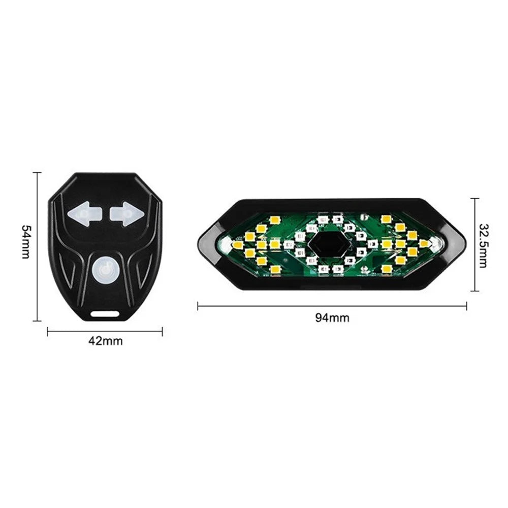 Remote Control Bicycle Signal Light Bike Direction Indicator LED USB Charging Tail Light with Horn - Black - 2