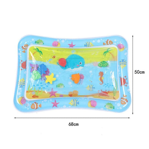 Tummy Time Baby Water Mat Infant Toy Inflatable Play Mat - Ocean - 1