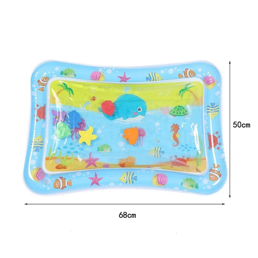 Tummy Time Baby Water Mat Infant Toy Inflatable Play Mat - Ocean - 1