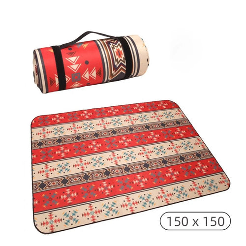Outdoor Picnic Beach Mat Pad Moisture-proof Cloth Mat for Travel Camping - Red Persia//150x150cm - 1