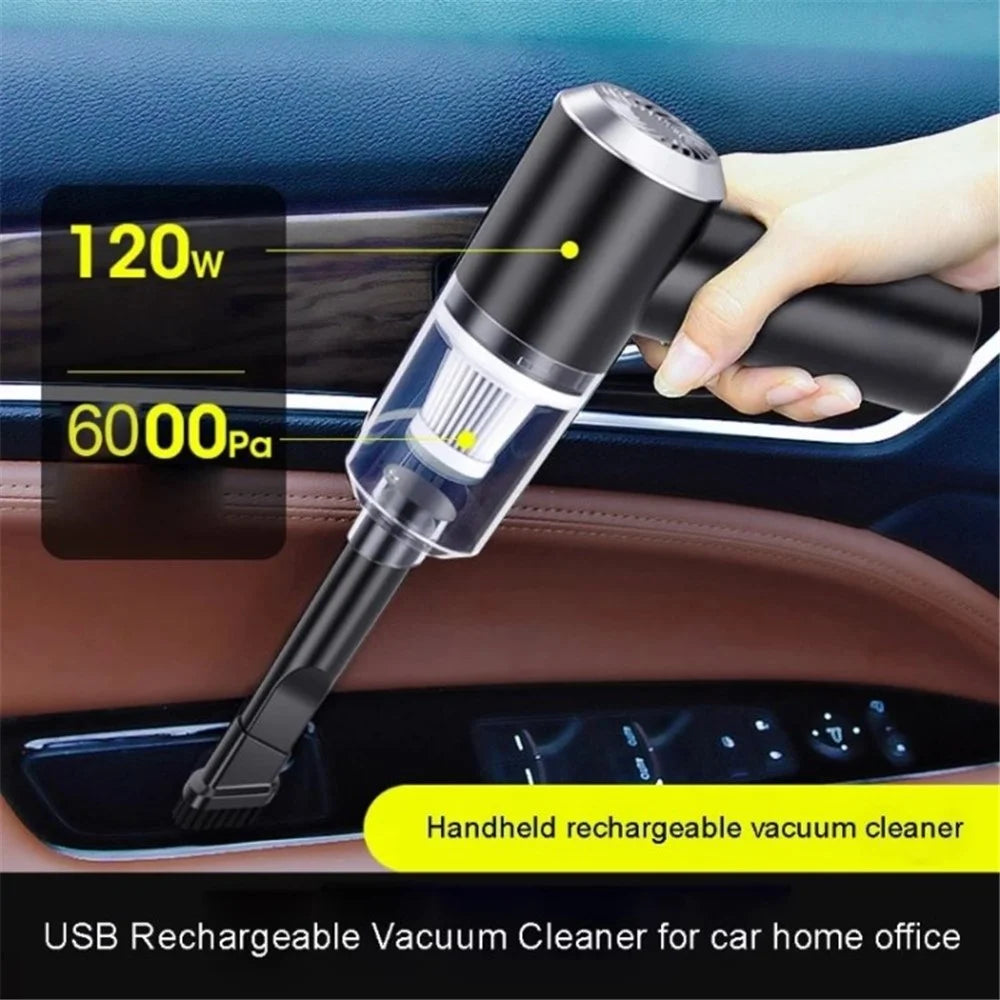 6000Pa 120W Cordless Car Vacuum Cleaner Powerful USB Rechargeable for Car Home Office Pet Hair - White - 2