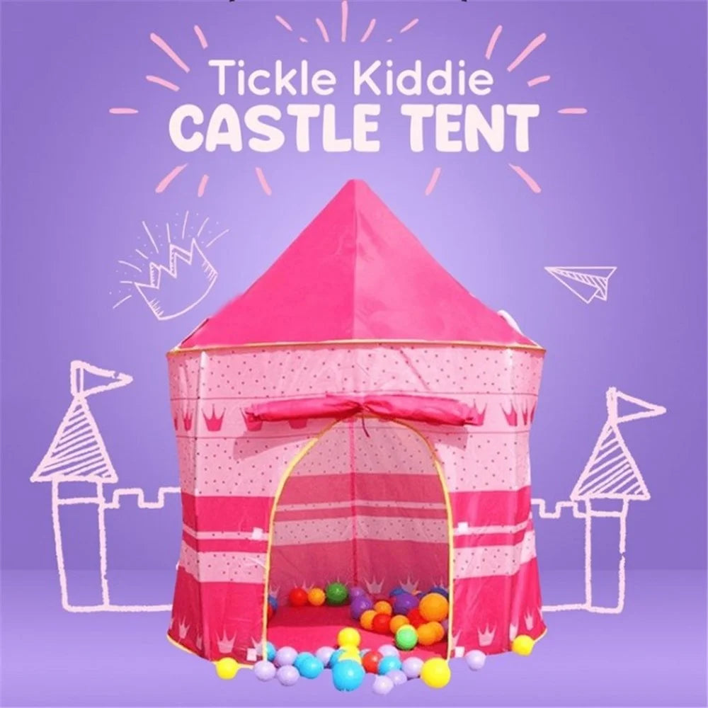 Children Play Tent House Princess Prince Castle - Pink - 1