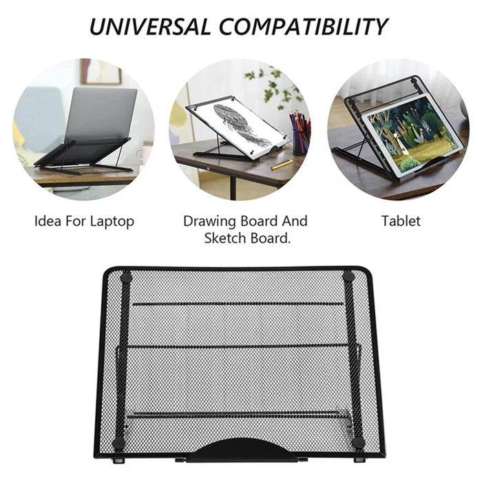Laptop Stand 34x29.5cm Aluminum Alloy Adjustable Notebook Riser Ergonomic Laptops Elevator - Black - 3