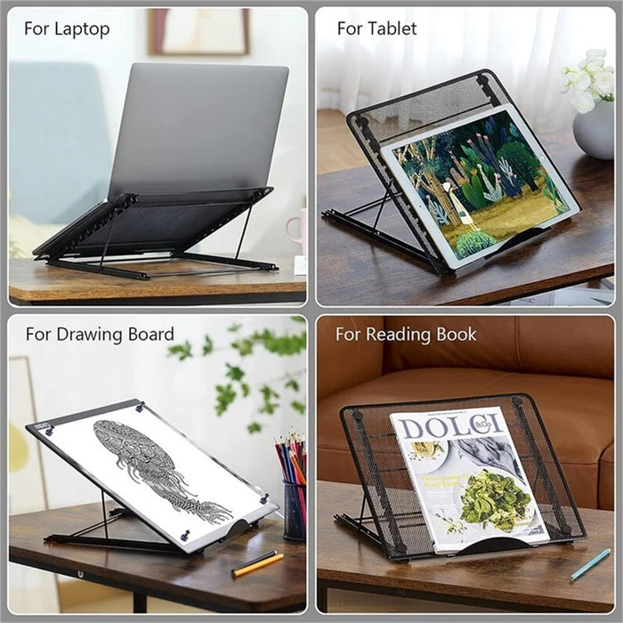 Laptop Stand 34x29.5cm Aluminum Alloy Adjustable Notebook Riser Ergonomic Laptops Elevator - Black - 5