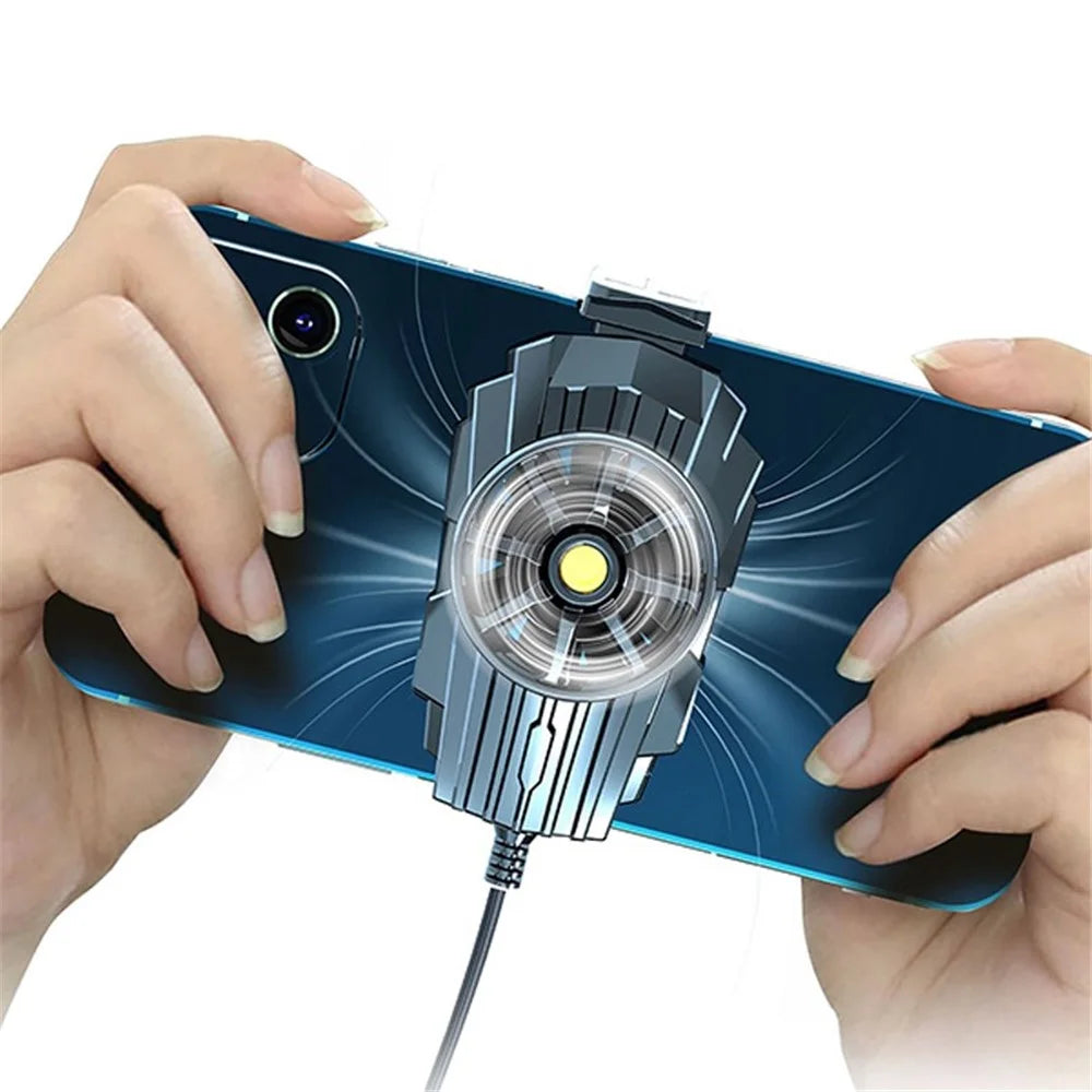 Mobile Phone Cooler Radiator Cooling Fan Silent Gaming Pad Fan Holder for iPhone Samsung Xiaomi - Black - 1