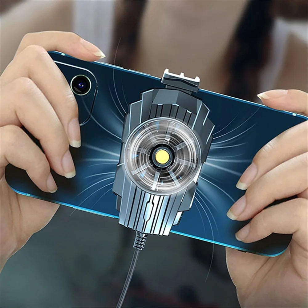 Mobile Phone Cooler Radiator Cooling Fan Silent Gaming Pad Fan Holder for iPhone Samsung Xiaomi - Black - 3