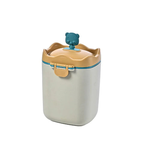 Baby Milk Powder Storage Box 230g/430g Capacity Formula Dispenser with a Spoon - Yellow, L - 1