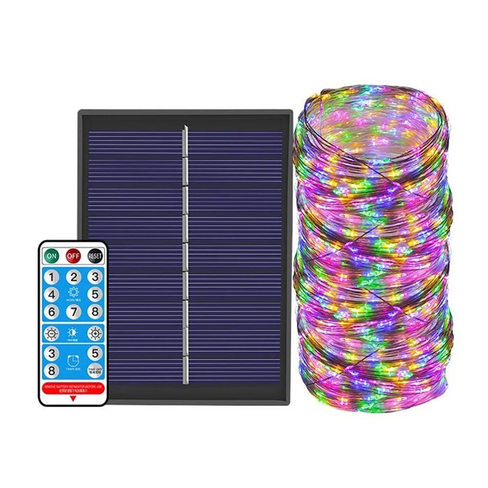Solar String Light Remote Control Christmas Fairy Light Wedding Party Garland Light - 100m Colorful Light - 1