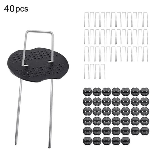 40Pcs 6-Inch Garden Landscape Staples Stakes Pins Strong Quality Weed Barrier Ground Cover - 1