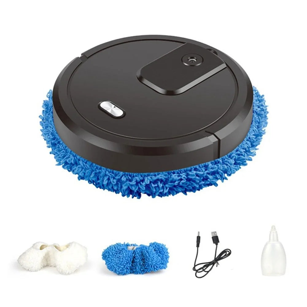 Smart Robot Mop Cleaner Wet Dry Floor Cleaning Machine with Spray Function for Home Use - Black - 1