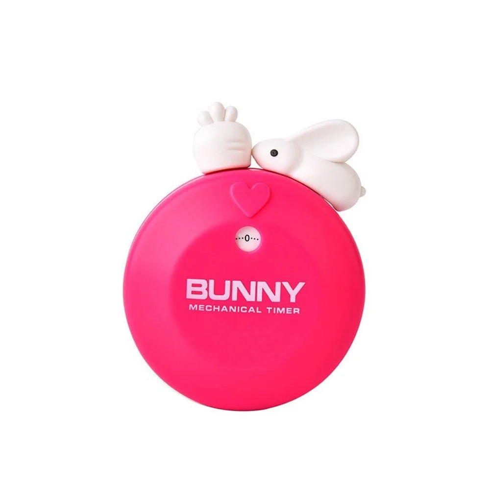 Kitchen Cooking Timer Rabbit Mechanical Manual Alarm Reminder  -  Pink - 1