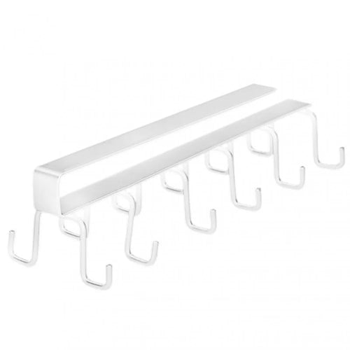 Cup Mug Holder Under Cabinet Kitchen Mug Hanger Utensil Hook Holder Storage Rack  -  White - 1