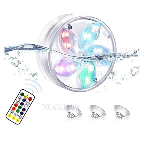 Submersible LED Lights with RF Remote IP68 Waterproof Pond Lights, Color Changing Underwater Light  -  1 light 1 remote - 1